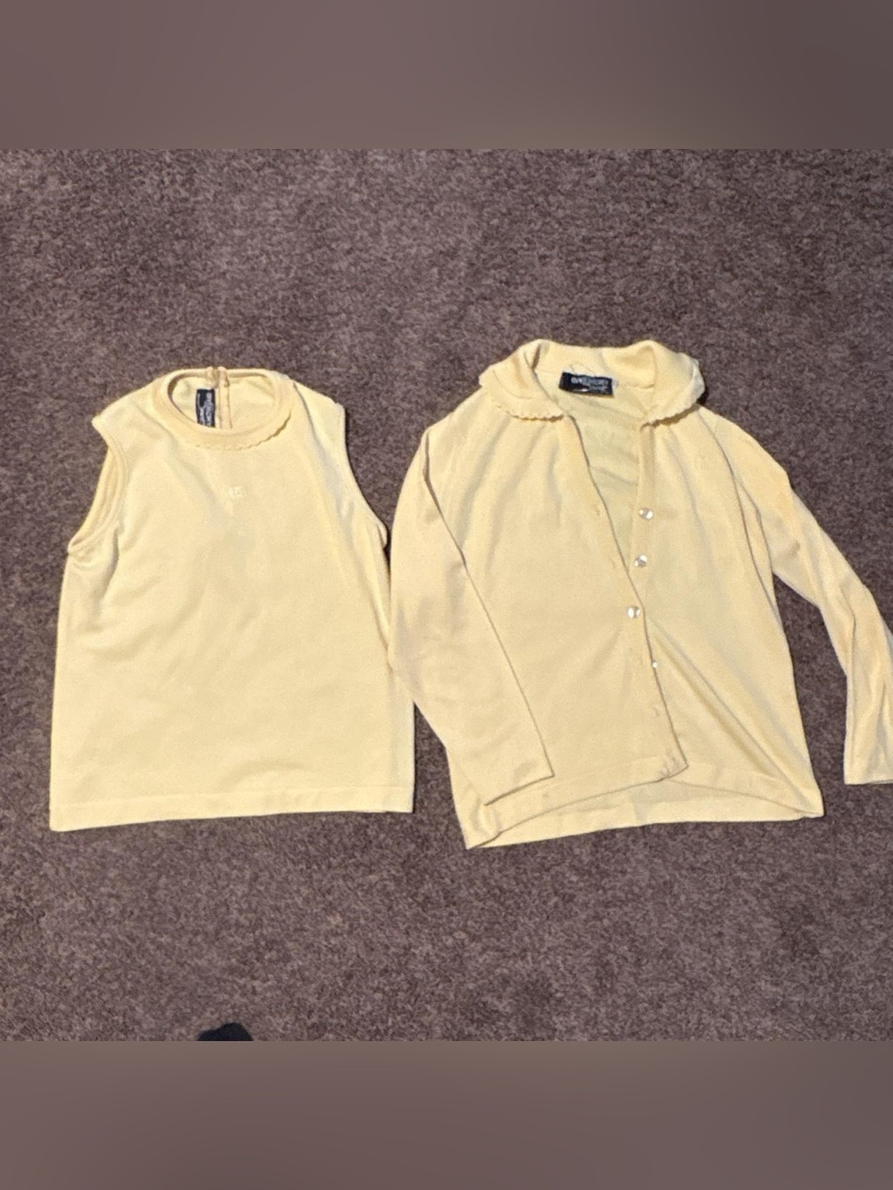 Givenchy Girls' Pale Yellow Sleeveless Tank & Cardigan Set